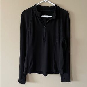 Avalanche Women's Black Long Sleeve quarter zip fleece pullover, large